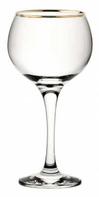 UTOPIA AMBASSADOR WATER GLASS GOLD RIM X6
