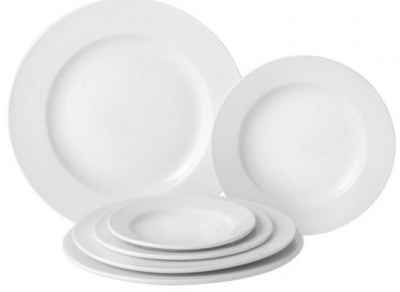 UTOPIA VITRIFIED PORCELAIN PURE WHITE WIDE RIM PLATE 8Inch