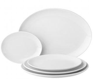 UTOPIA WHITE SUPER VITRIFIED PORCELAIN TITAN OVAL PLATE 11Inch
