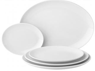 UTOPIA WHITE SUPER VITRIFIED PORCELAIN TITAN OVAL PLATE 14Inch