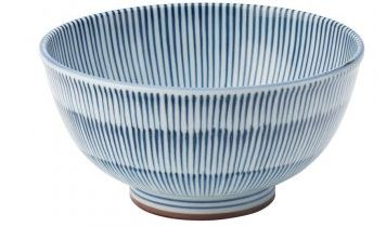 UTOPIA VITRIFIED PORCELAIN URCHIN BLUE FOOTED BOWL 6.5Inch
