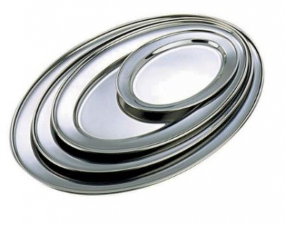 STAINLESS STEEL OVAL VEGETABLE DISH UNDIVIDED 8Inch