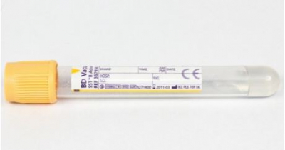 VACUTAINER BLOOD SAMPLE TUBE PLASTIC GOLD 5ML W/GEL SST11