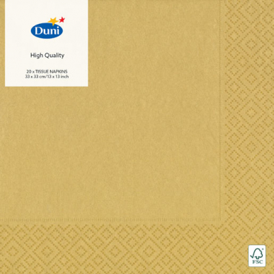 NAPKINS 3-PLY 33X33CM GOLD X240