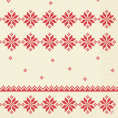 NAPKINS 3-PLY 40X40CM KNITTED TRADITIONS X1250