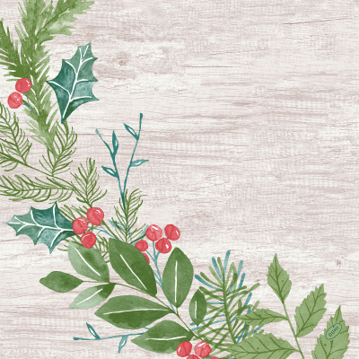 DUNISOFT WINTER GREENERY NAPKINS 40X40CM