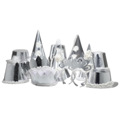 PREMIERE SILVER PARTY HATS X50 PREMSVRHAT