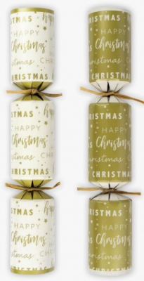 10Inch CREAM AND GOLD SCRIPT CRACKERS