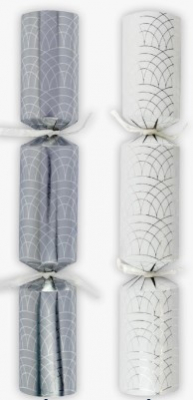 11Inch SILVER & WHITE GEO CRACKERS